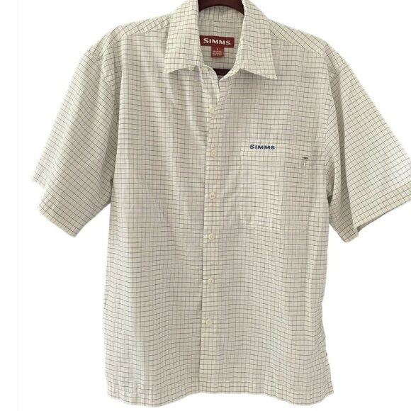 SIMMS 3XDRY Short Sleeve Checkered Shirt Outdoor Fly Fishing Hiking Men's Size S - Picture 2 of 8
